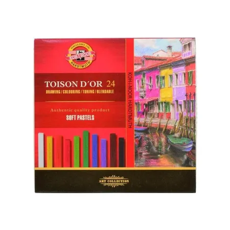 Koh-I-Noor Pastellkreide eckige Künstler- Softpastellkreiden Toison D´or, im 24er Pack