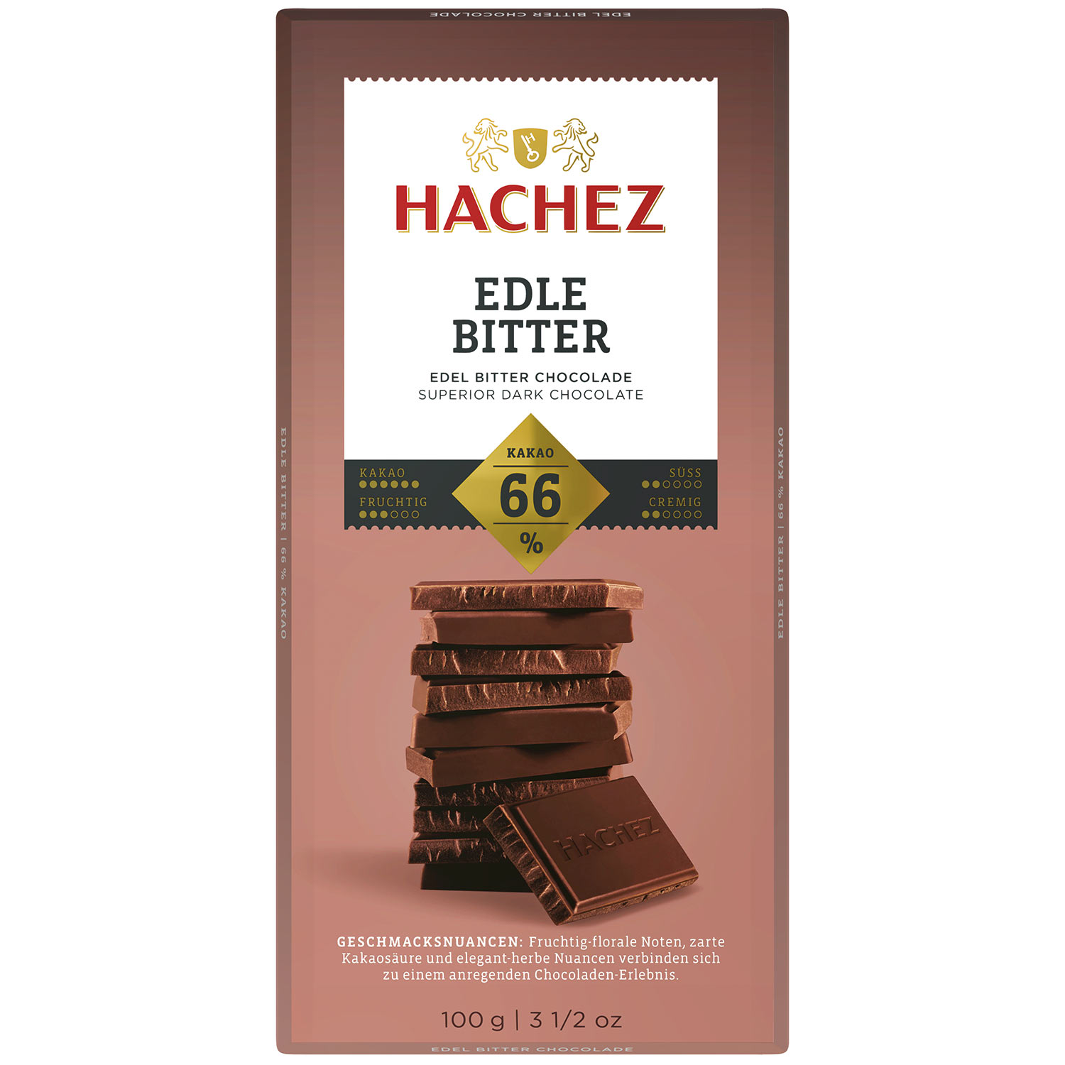 Hachez Tafelschokolade Edle Bitter 66% Kakao 100g MHD:20.7.26