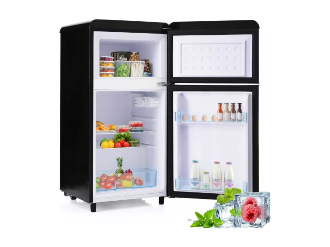 Réfrigérateur Retro-72 litres de volume total, avec 21 litres de volume de congélation, 120 kWh/an