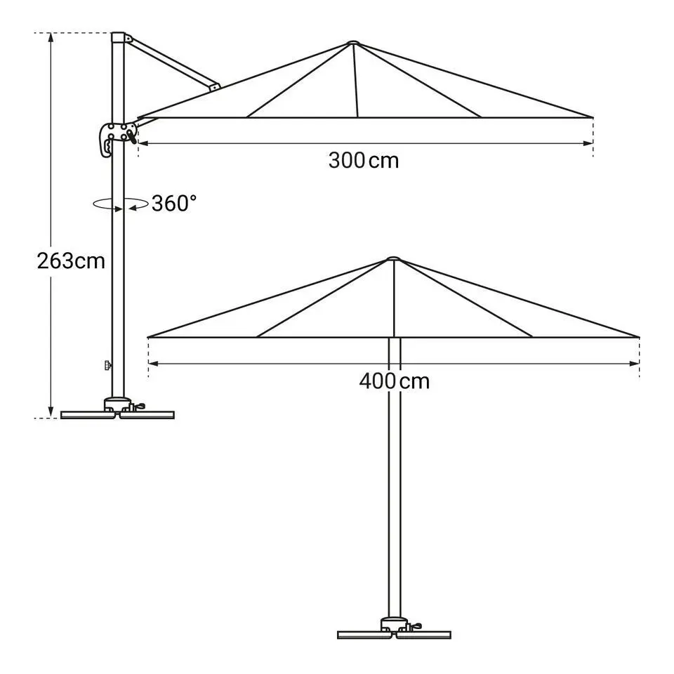 Happy Garden Parasol MOLOKAI - Wit - Aluminium