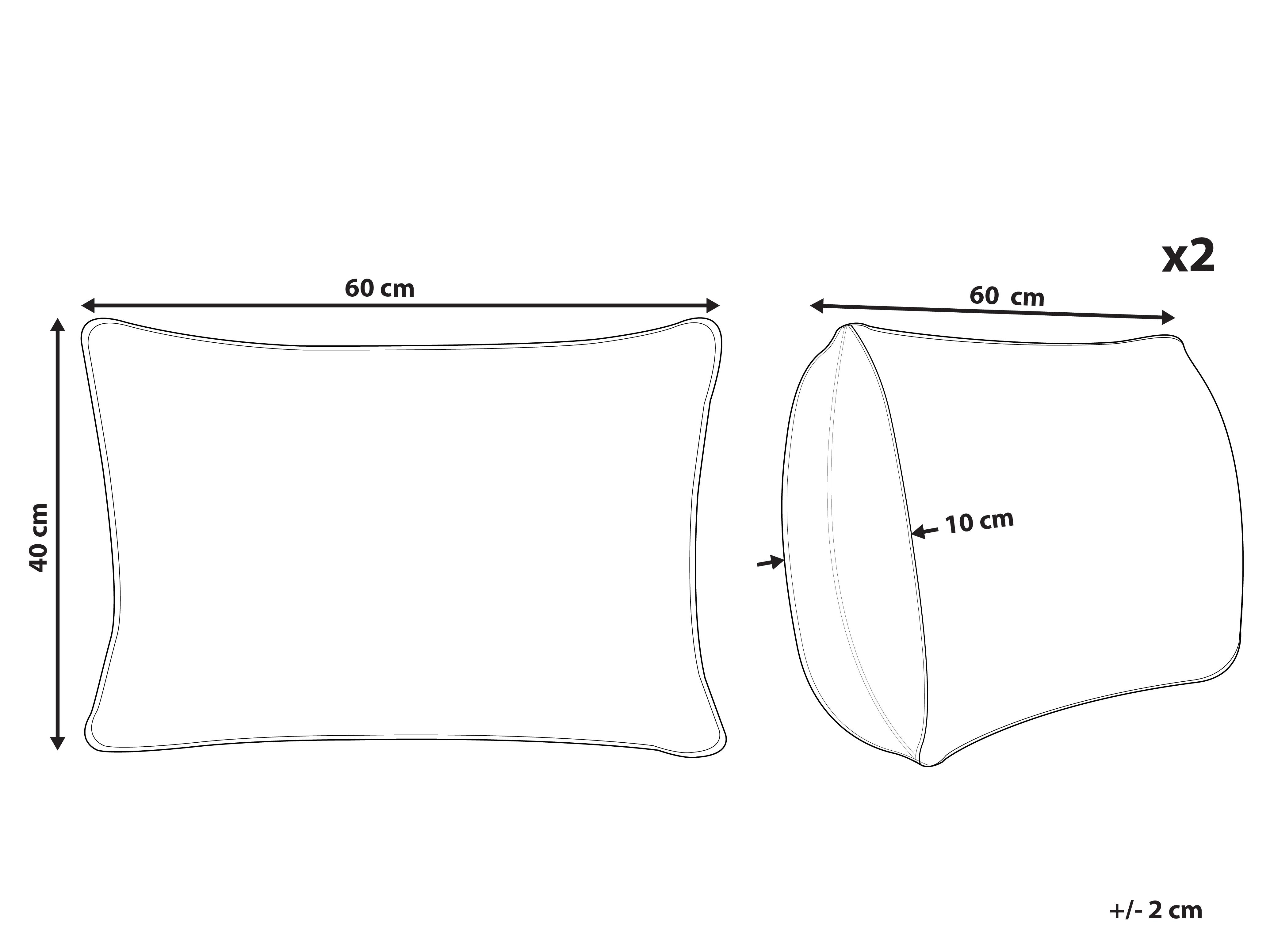 Set van 2 tuinkussens VEGLINO bladpatroon 40 x 60 cm Blauw