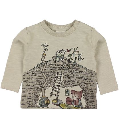En Fant Pullover - Gate - Braunmeliert m. Print