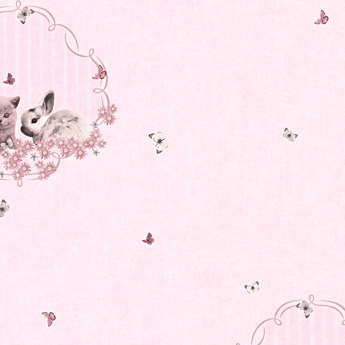 Vliestapete LITTLE STARS - rosa-bunt - 10 Meter