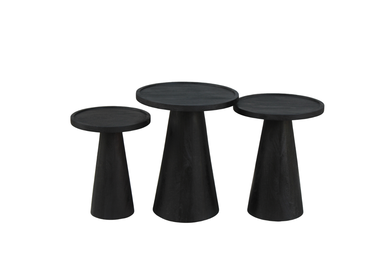 Salontafel set van 3 Oslo Zwart Old Inn wonen Salontafel set van 3 Oslo Zwart