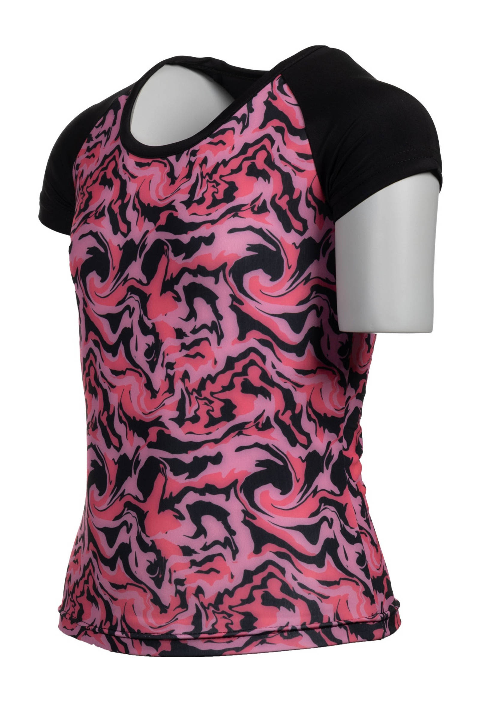 Papillon sportshirt zwart/roze