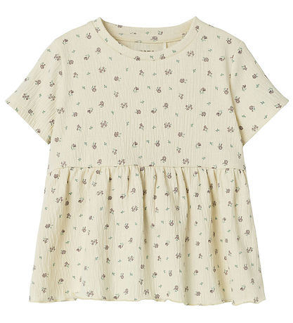 Name It T-Shirt - NmfJannis - Gebleicht Sand m. Blumen
