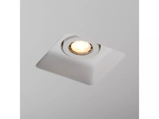 Collerette Downlight Intégration Plâtre/Pladur Carrée pour Ampoule LED GU10/GU5.3 Coupe 158x158 mm UGR17 Blanc