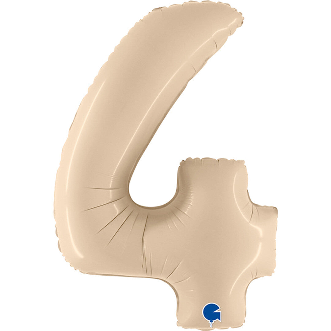 Grabo cijferballon vier - cream - 102 cm