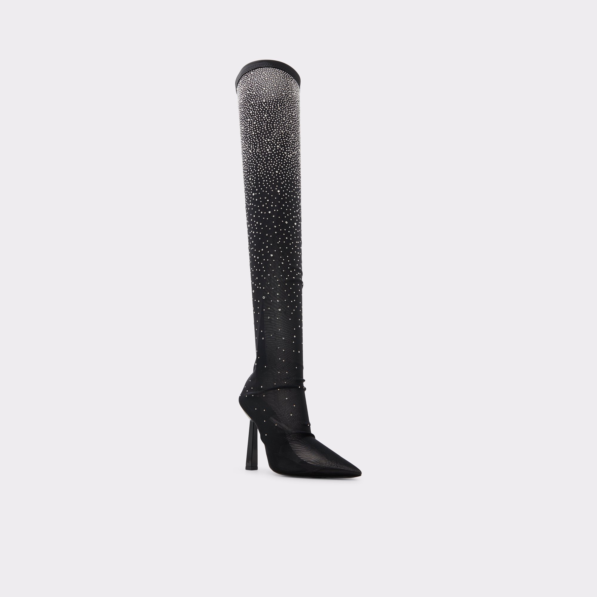 Vittoria Black Textile Mixed Material Women Dress boots