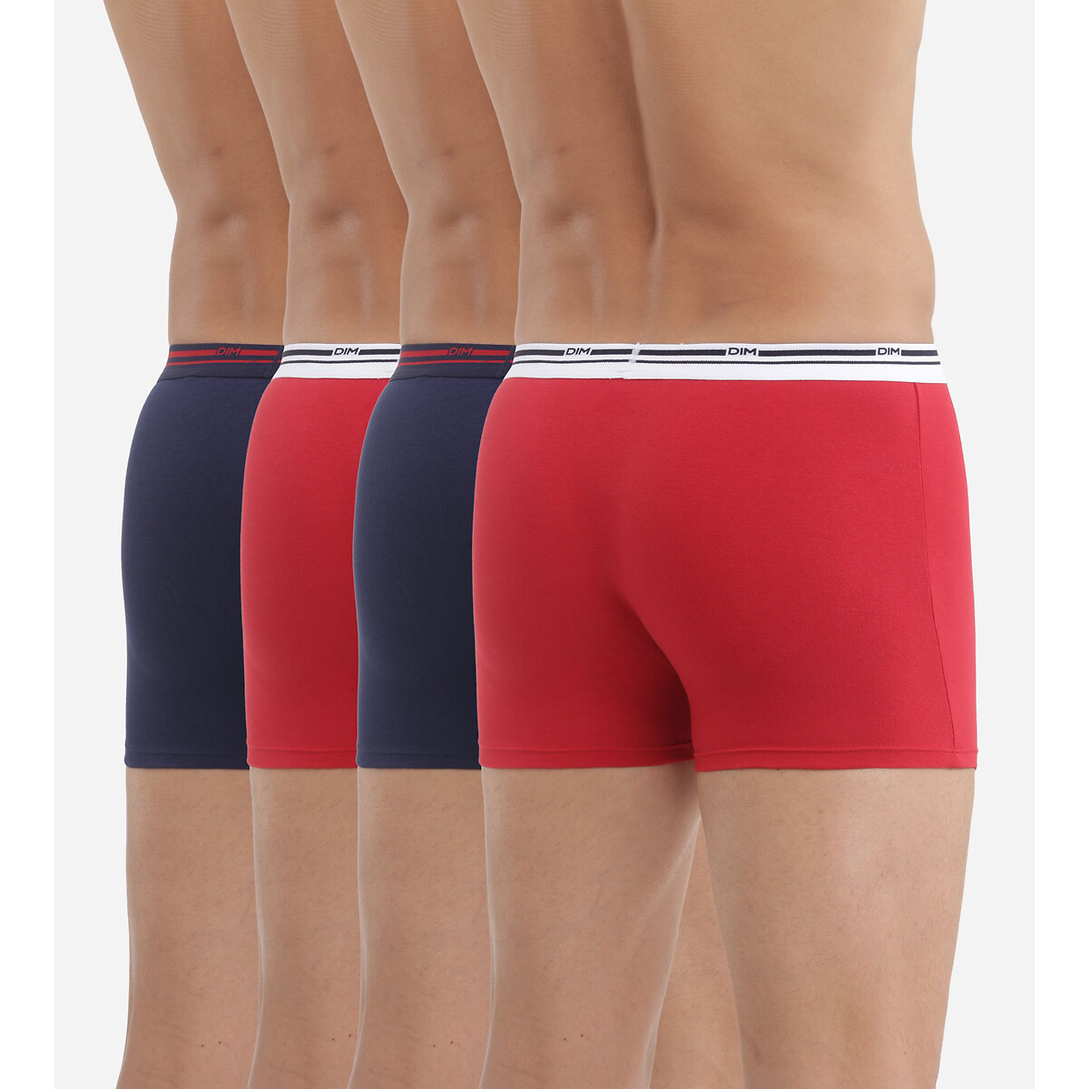 DIM<br>Conjunto de 4 cuecas boxer em cores clássicas