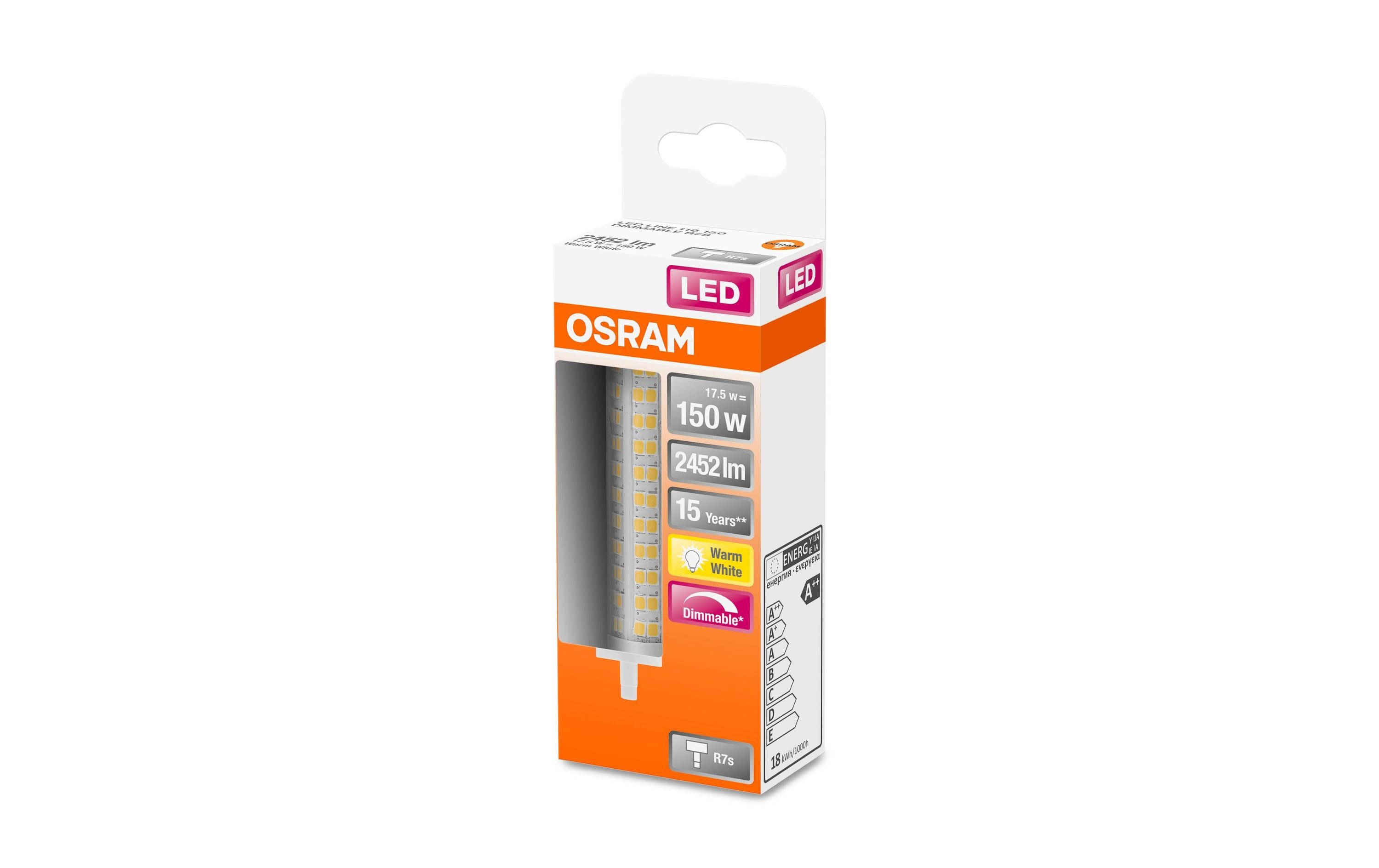Lampe Superstar Line 118, 17.5W, R7 s WarmweissDimmbare LED-Lampe mit R7 s-Retrofit-Sockel