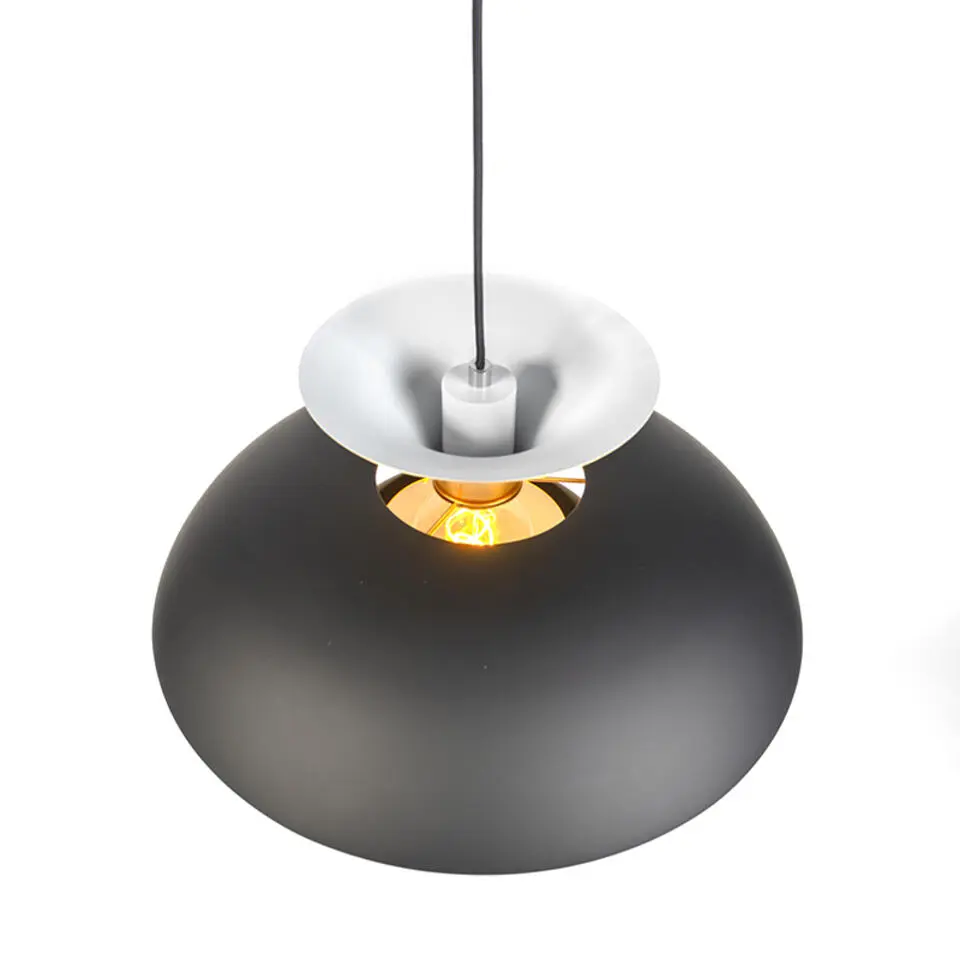 Qazqa hanglampen titus zwart e27