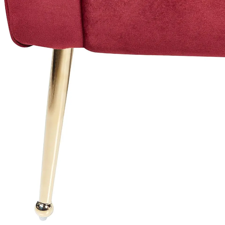 NANTILLY - Chaise longue - Rood - Fluweel