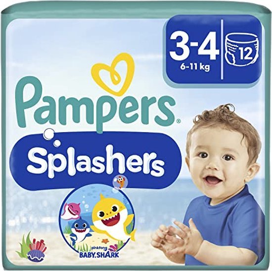 Pampers Splashers 12 Wegwerpbare Zwemluiers Maat 3-4 12 Stuks