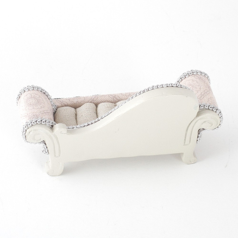 Porte bijoux bagues canapé sofa dentelle Beige