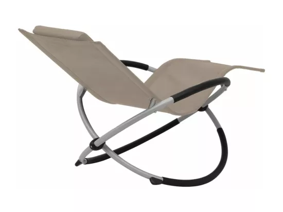 Chaise longue géométrique d'extérieur Acier Taupe