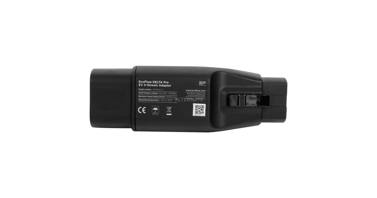 EcoFlowEV X-Stream adapter  (Zwart, voor oplaadstations voor elektrische voertuigen)