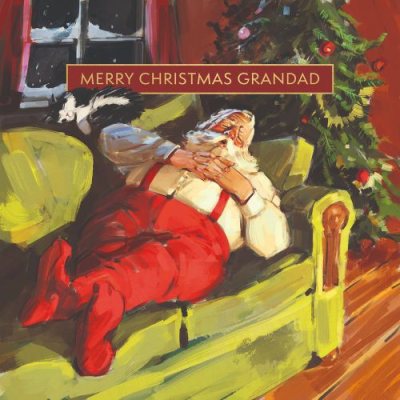 Merry Christmas Grandad Santa Nap Card