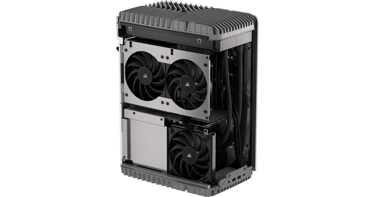 CorsairONE i500 (CS-9020039-PE) gaming pc  (Zilver/houtkleur | Core i9-14900K | RTX 4080 SUPER | 32 GB | 2 TB SSD)