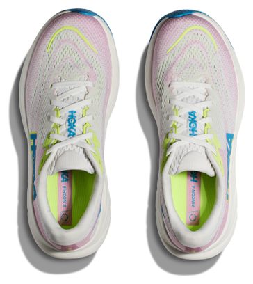 Chaussures Running Hoka Rincon 4 Blanc/Rose/Bleu Femme
