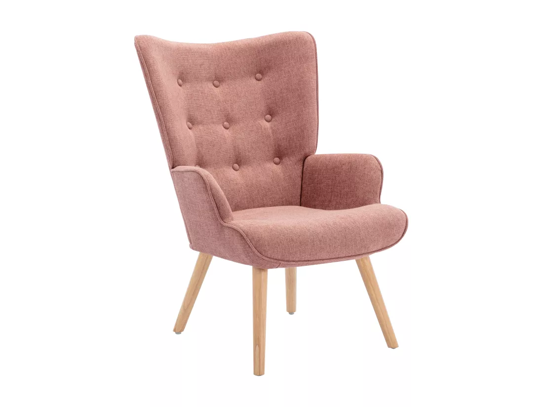 Fauteuil en tissu rose VATELY