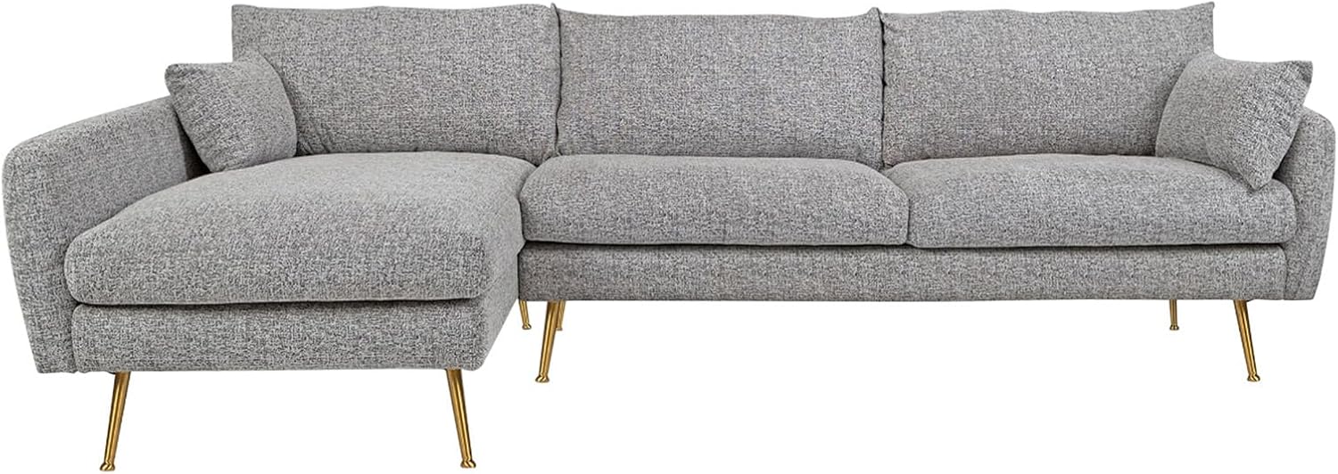 HTI living Ecksofa Antonius Webstoff Grau Links Polsterecke mit Kissen