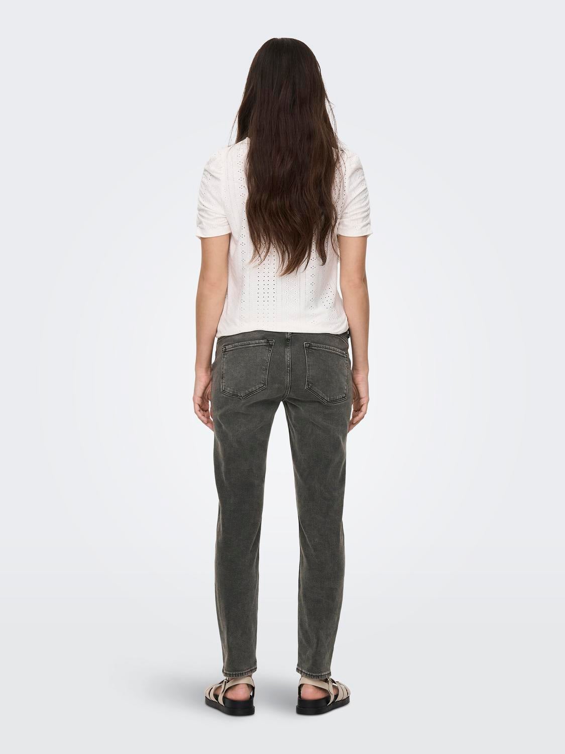 OLMEMILY Hohe Taille Gerade geschnitten Jeans Dark Grey Denim
