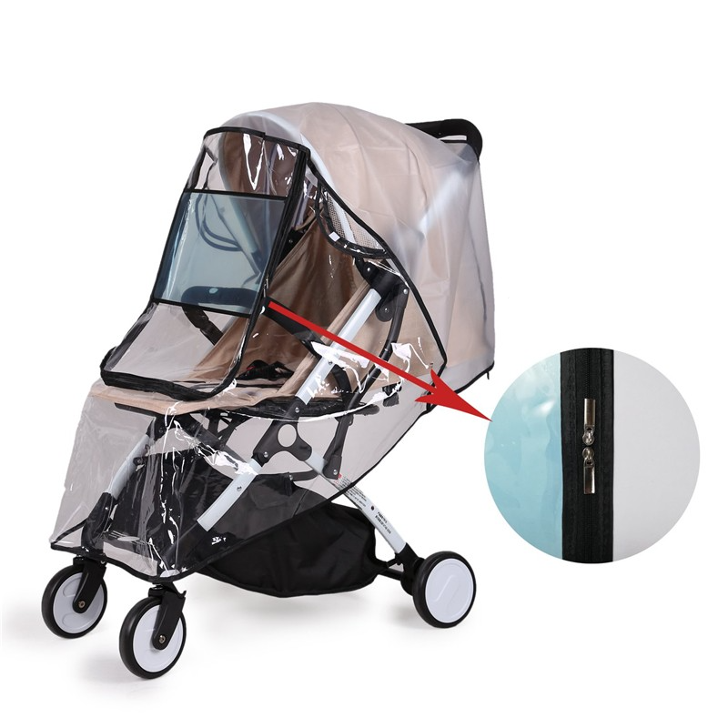 (45x90cm) Faltbare Regen und Wind Abdeckung für Kinderwagen - Transparent