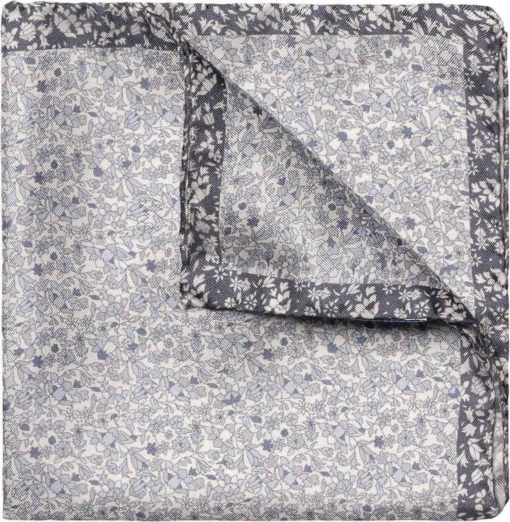 ETON Light Blue Floral Silk Pocket Square Lyseblå