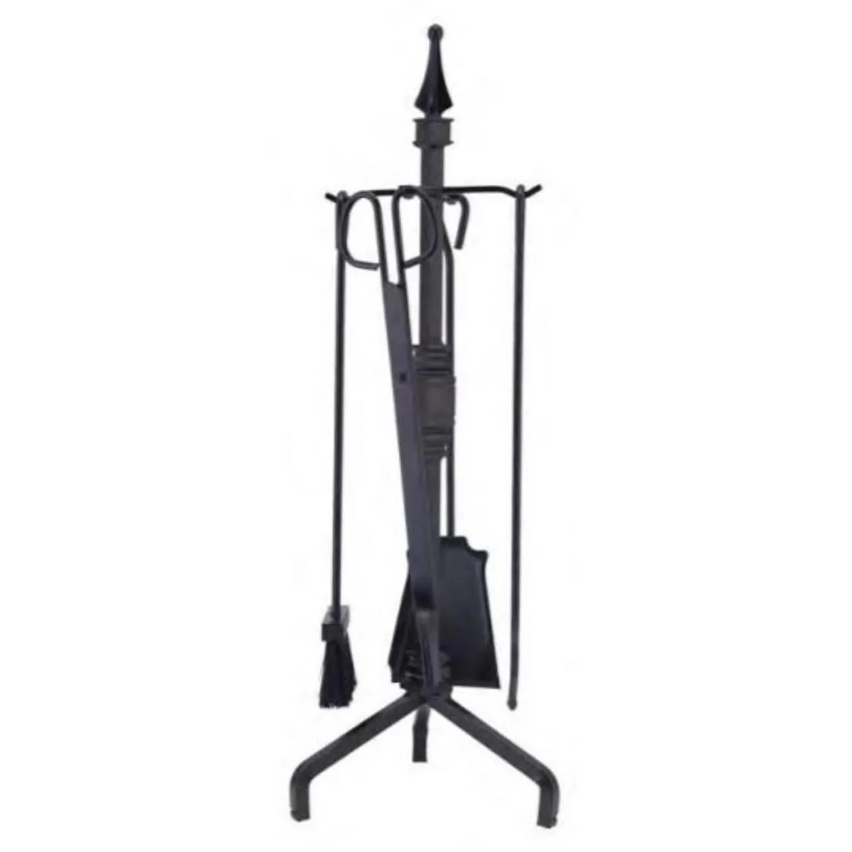 Visiodirect Serviteur cheminée - Fer forgé - Noir