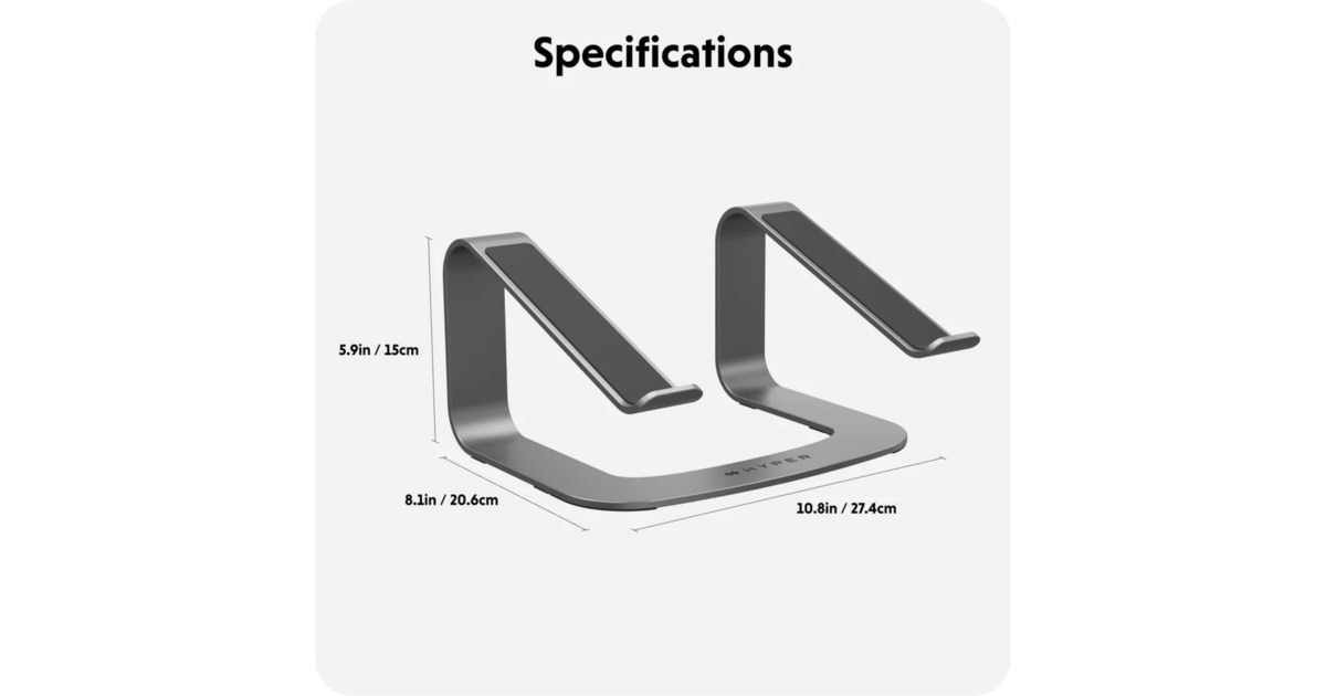 HyperHyperSpace Ergonomic Laptop Stand bevestiging  (Grijs)