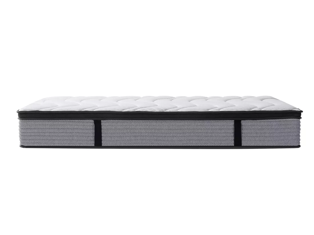 Ensemble 140 x 190 cm sommier coffre blanc + matelas ressorts ensachés et surmatelas intégré ép.25cm - ANYLA de YSMÉE