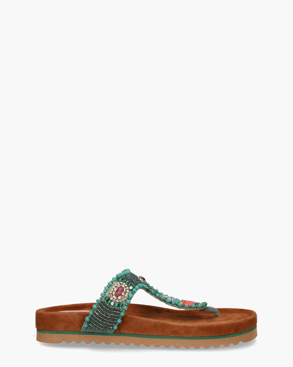 Di Lauro Rowena Groen/Multicolor Damesslippers