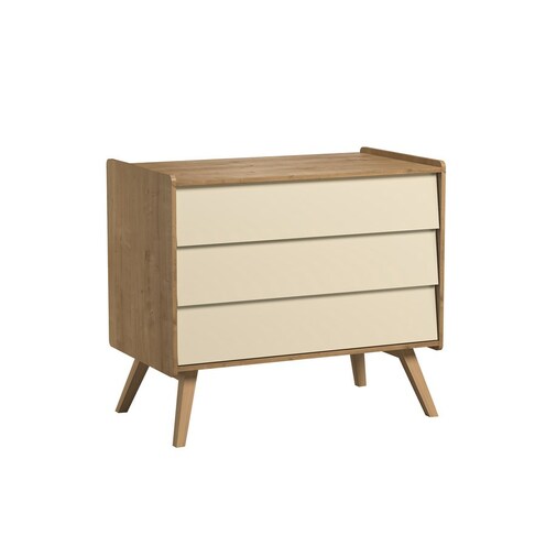 Chambre DUO VINTAGE Lit 70x140 Commode Bois Jaune - VOX