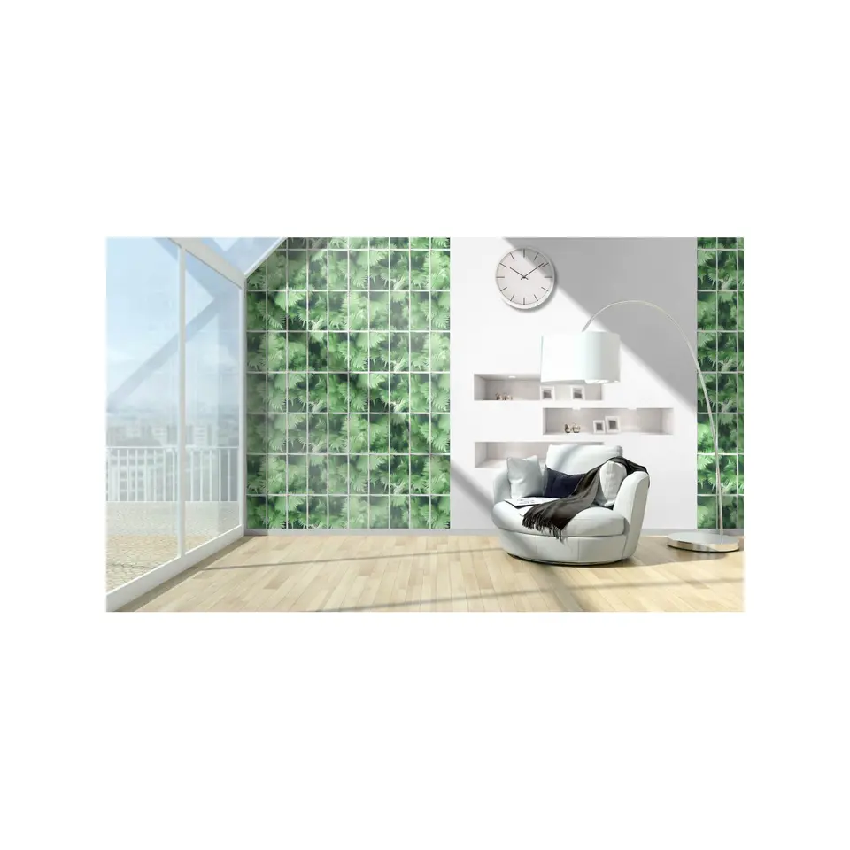 Dutch Wallcoverings - Horizons raam/bladeren groen - 0,53x10,05m
