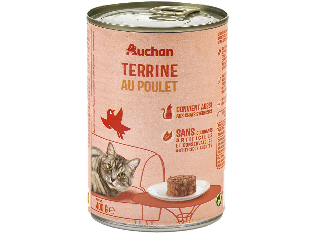 COMIDA HÚMIDA PARA GATO AUCHAN TERRINA FRANGO 400G