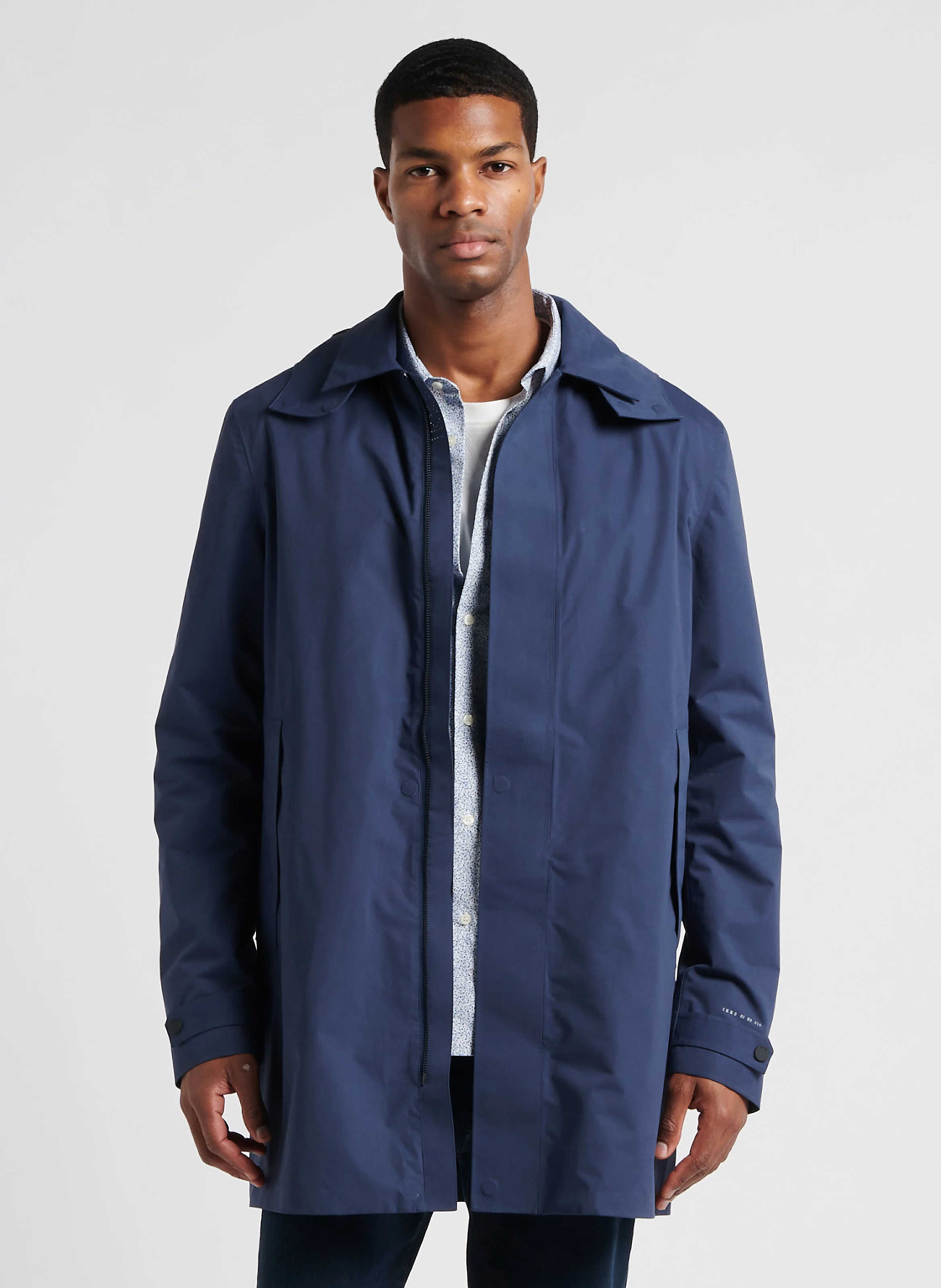 Trench col classique droit | Bleu