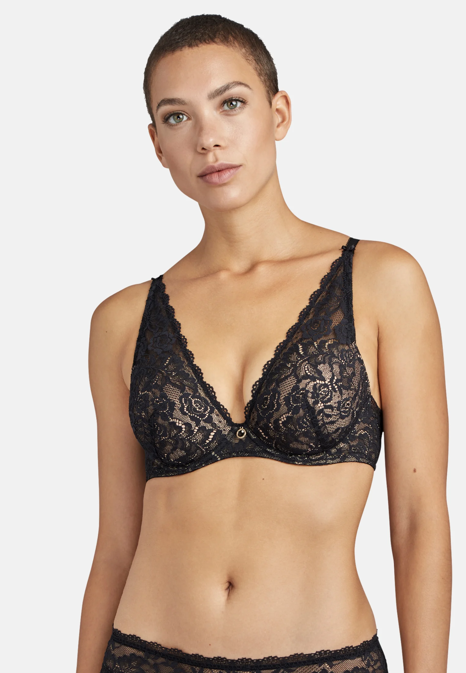 ROSESSENCE - Soutien gorge plunge foulard | Noir