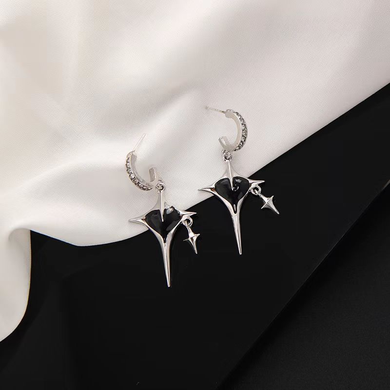 Bolgivy - Ster emaille legering druppel oorbel / hanger ketting