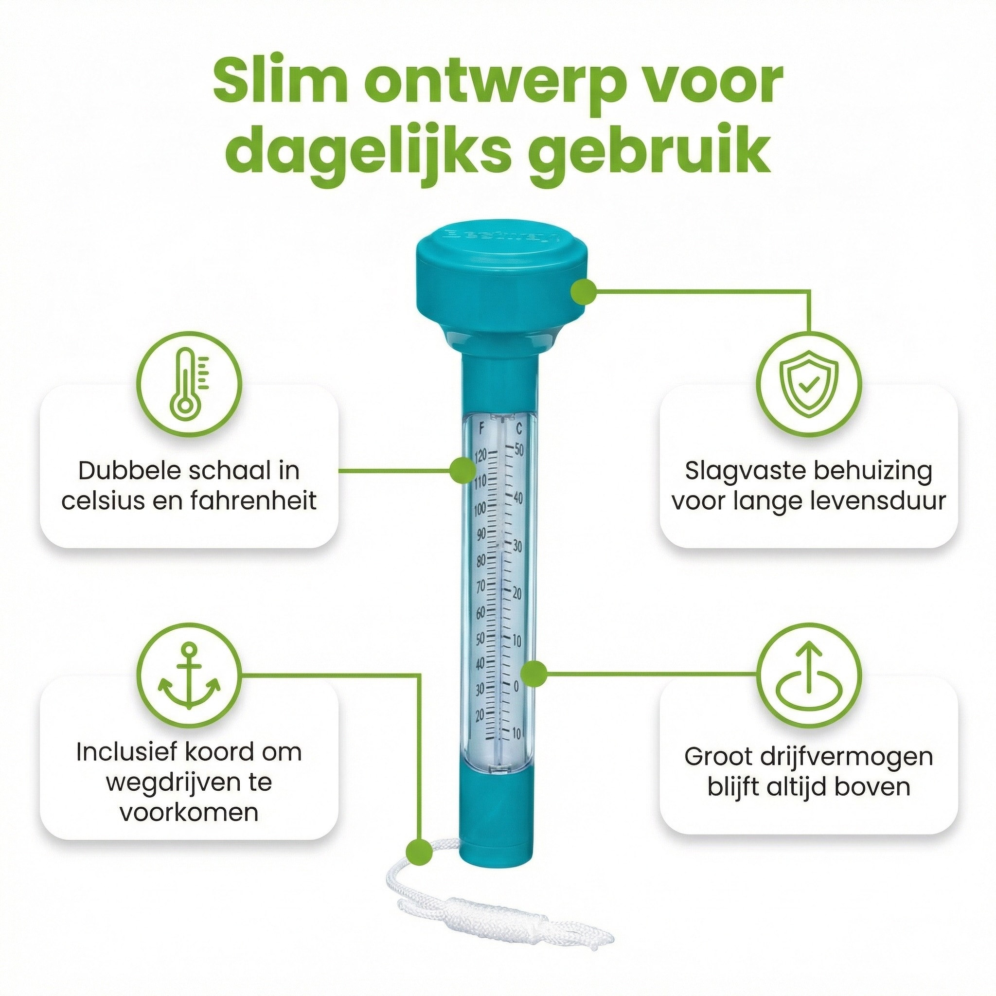 Bestway drijvende zwembadthermometer