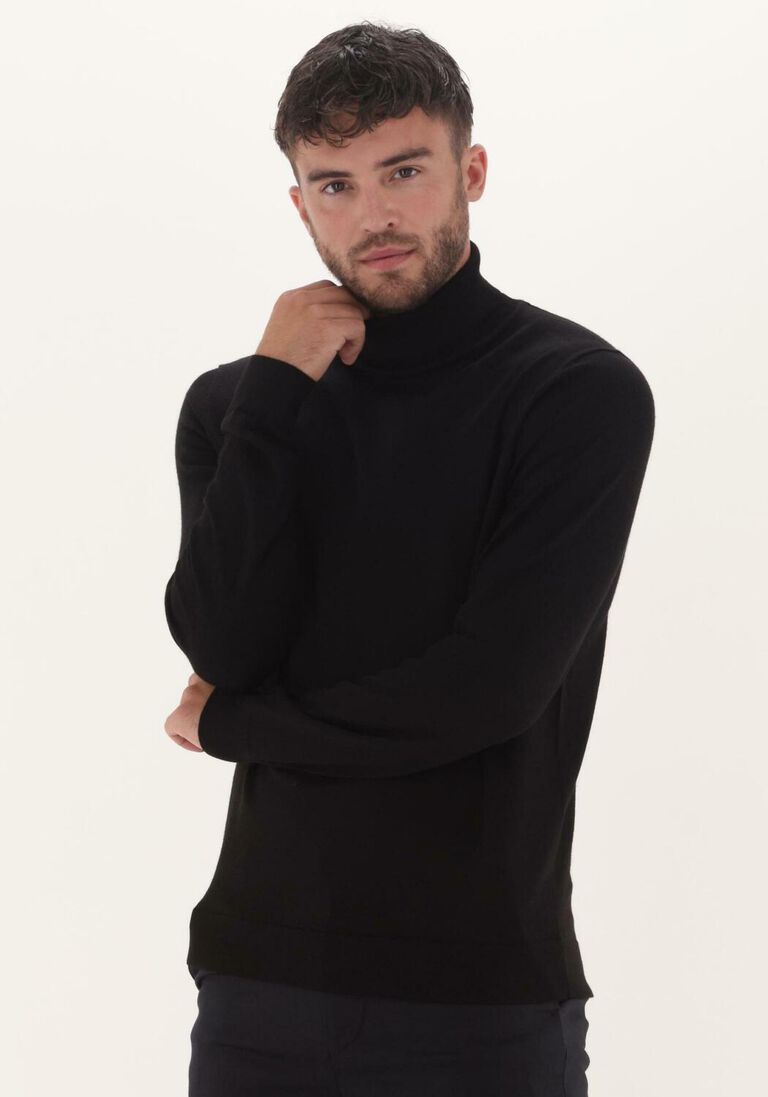 SELECTED HOMME zwarte selected homme coltrui town merino coolmax knit roll b