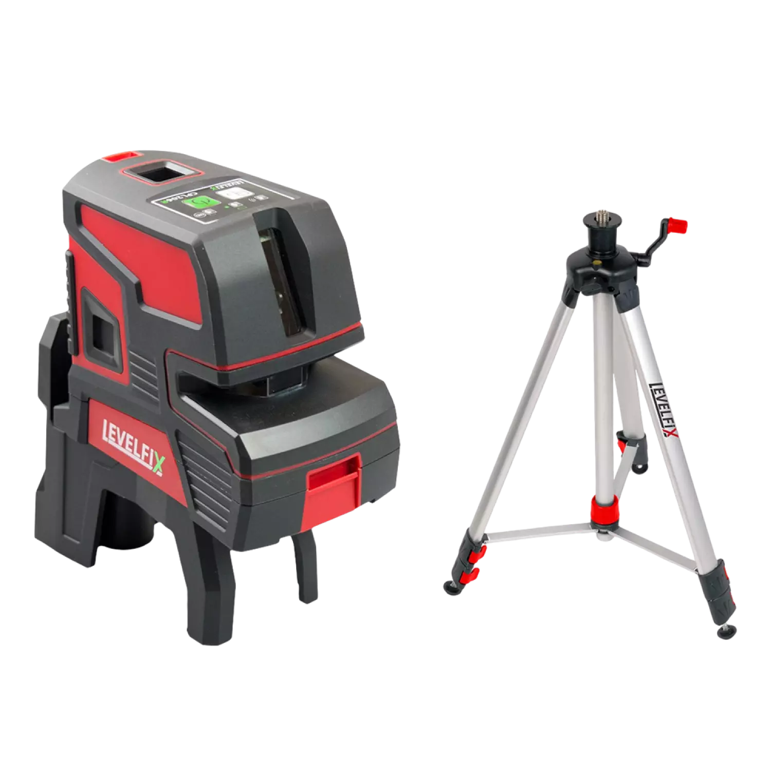 Levelfix CL202G Kruislijnlaser Set incl. statief in tas - groen - 30m - 2 lijnen - IP54