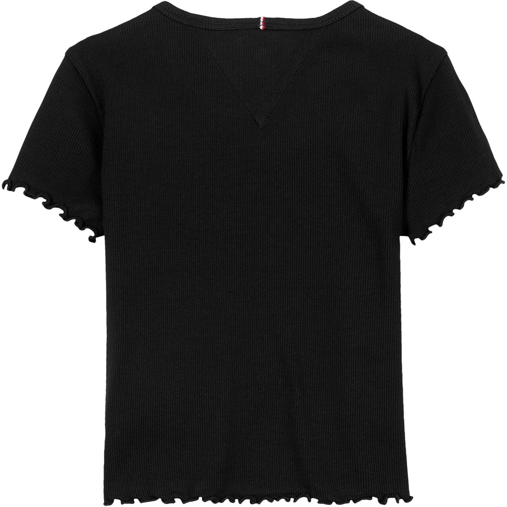 Køb Tommy Hilfiger Black Essential Rib Top SS