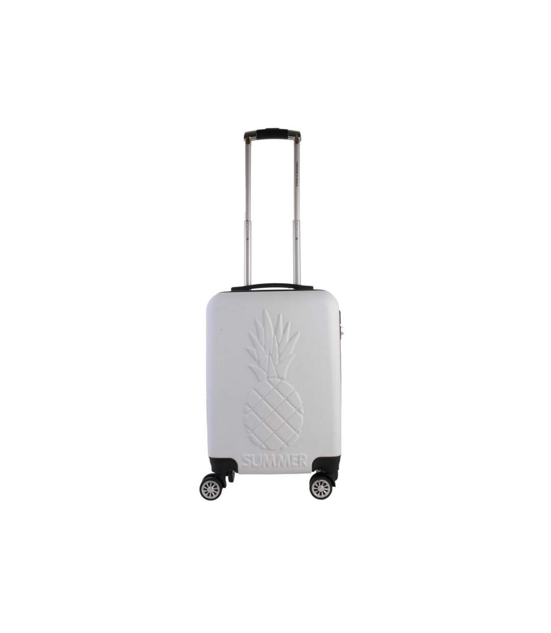Paris Prix - Valise Cabine Embossée ananas 28l Blanc