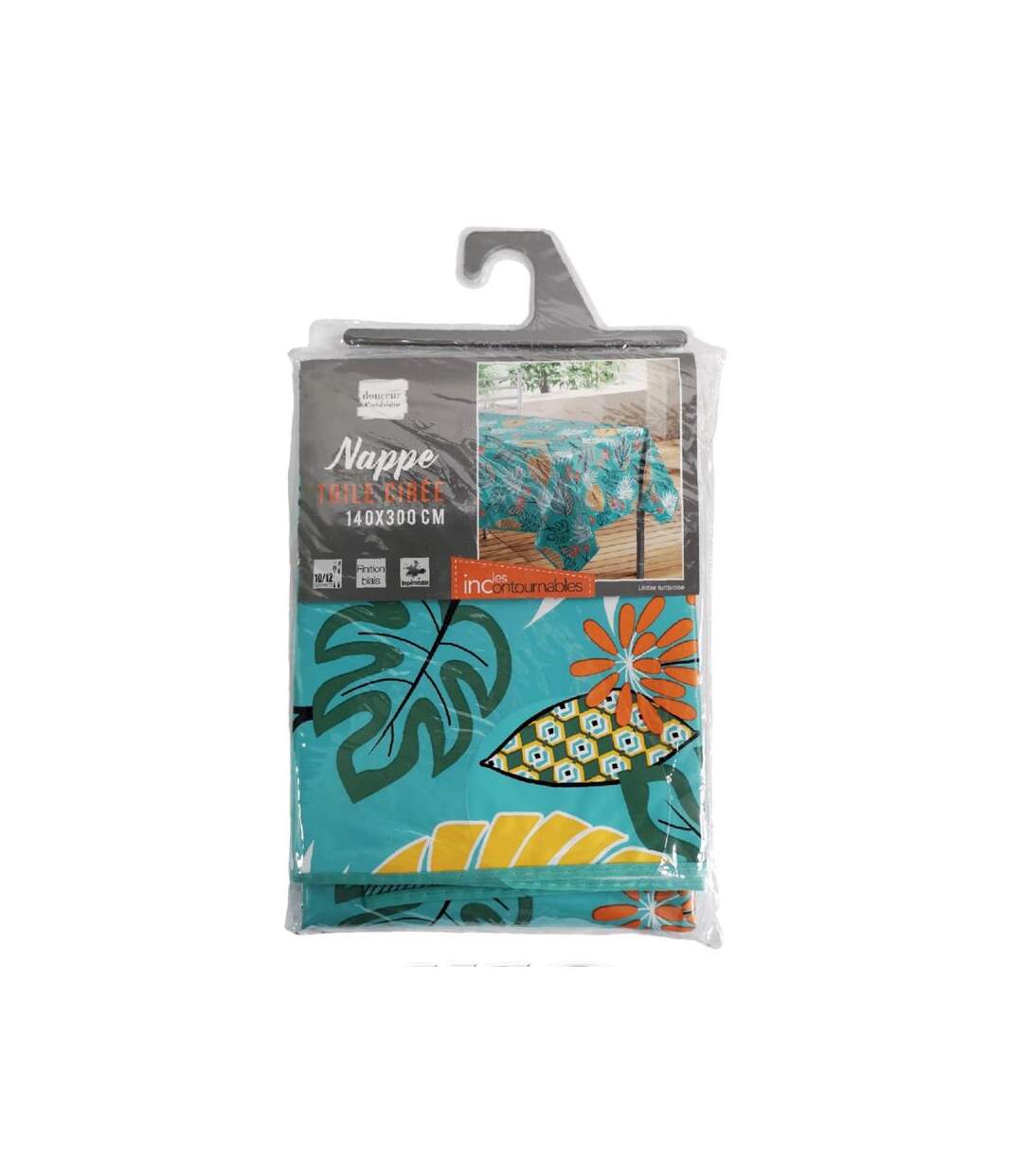 Nappe Toile Cirée Lilidae 140x300cm Turquoise