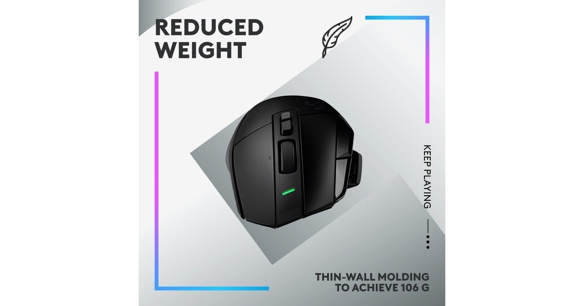 LogitechG502 X PLUS LIGHTSPEED gaming muis  (Zwart, 100 - 25.600 dpi, RGB leds)