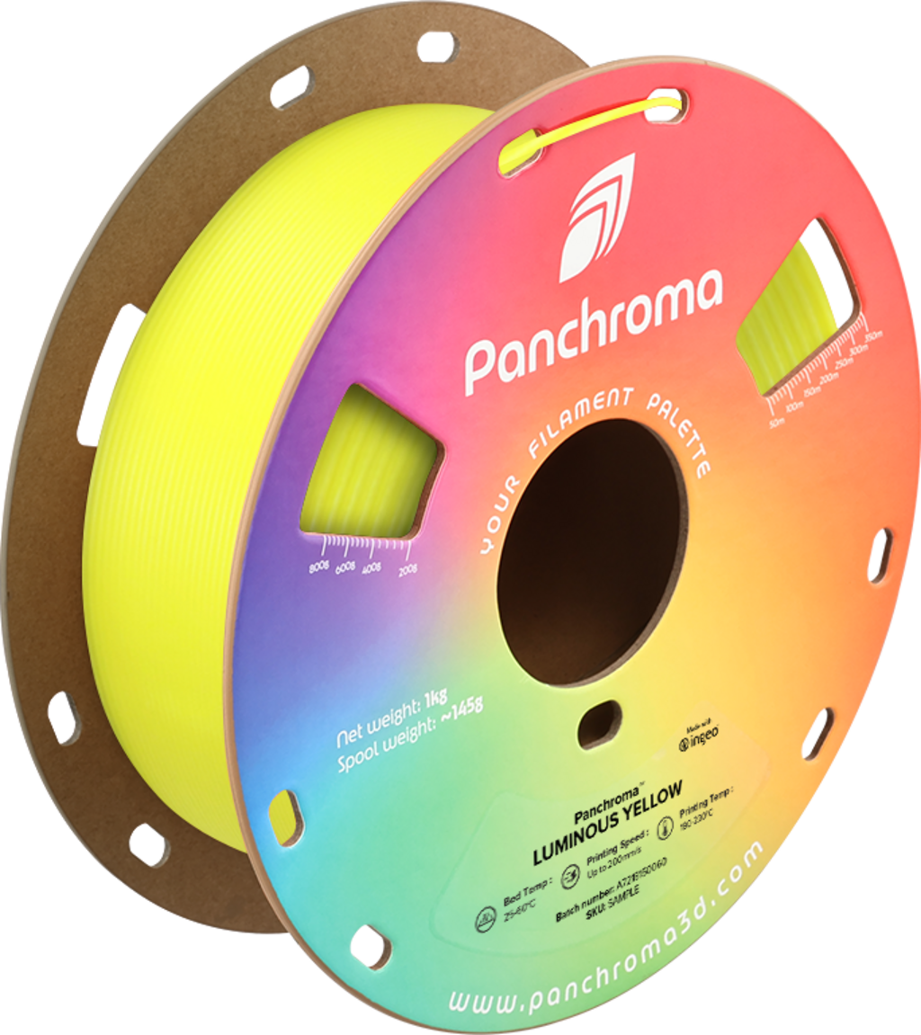 Polymaker  Panchroma™ PLA Luminous Yellow, 1,75 mm / 1000 g    Faszinierender Glow in the Dark Effekt in Gelb