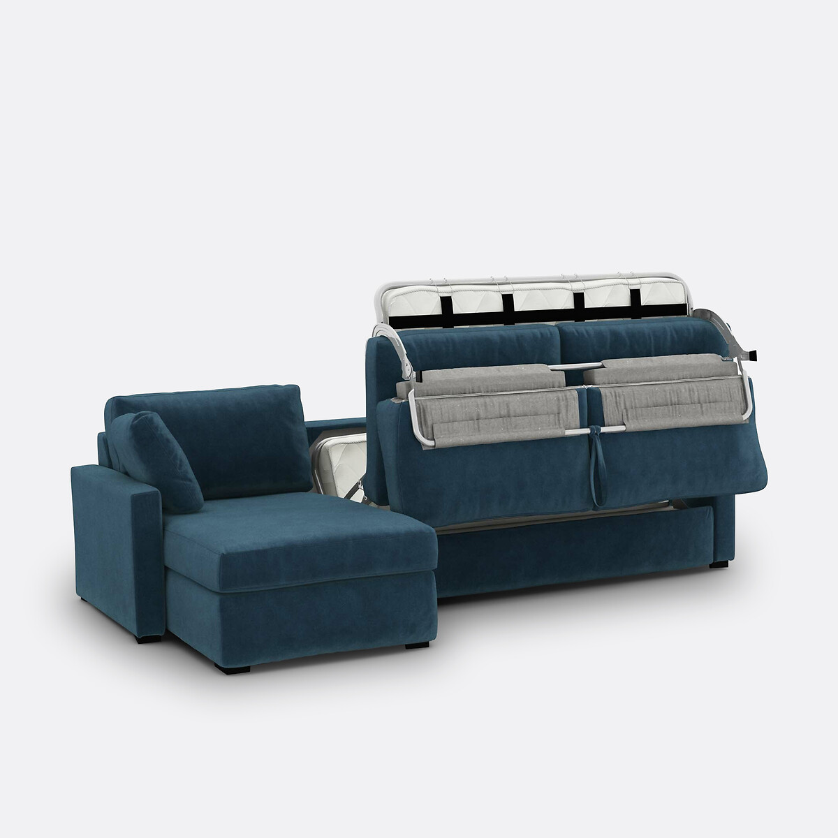 LA REDOUTE INTERIEURS<br>Sofá-cama de canto veludo, espuma, Timor