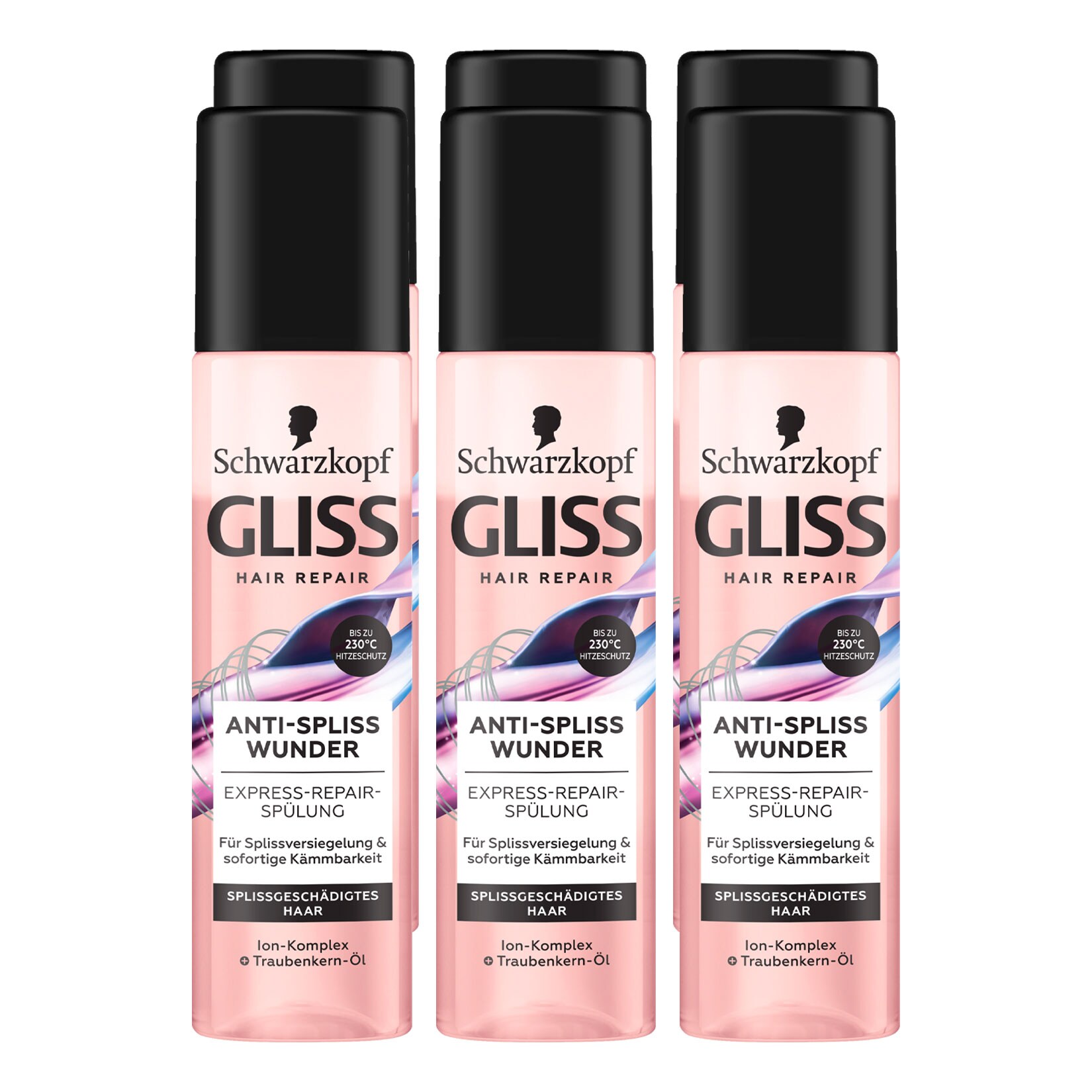 Schwarzkopf Gliss Express-Repair-Spülung Anti Spliss Wunder 200 ml, 6er Pack