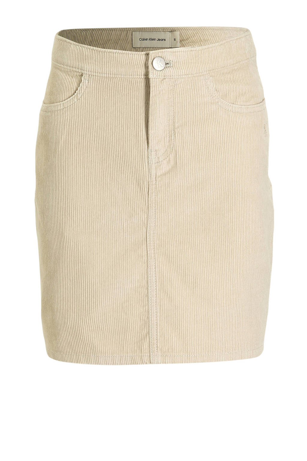 Calvin Klein corduroy korte rok beige
